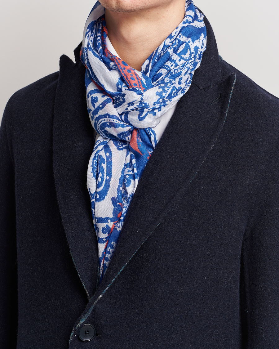 Herre | Skjerf | Etro | Shaal Nur Cashmere Blend Scarf Blue