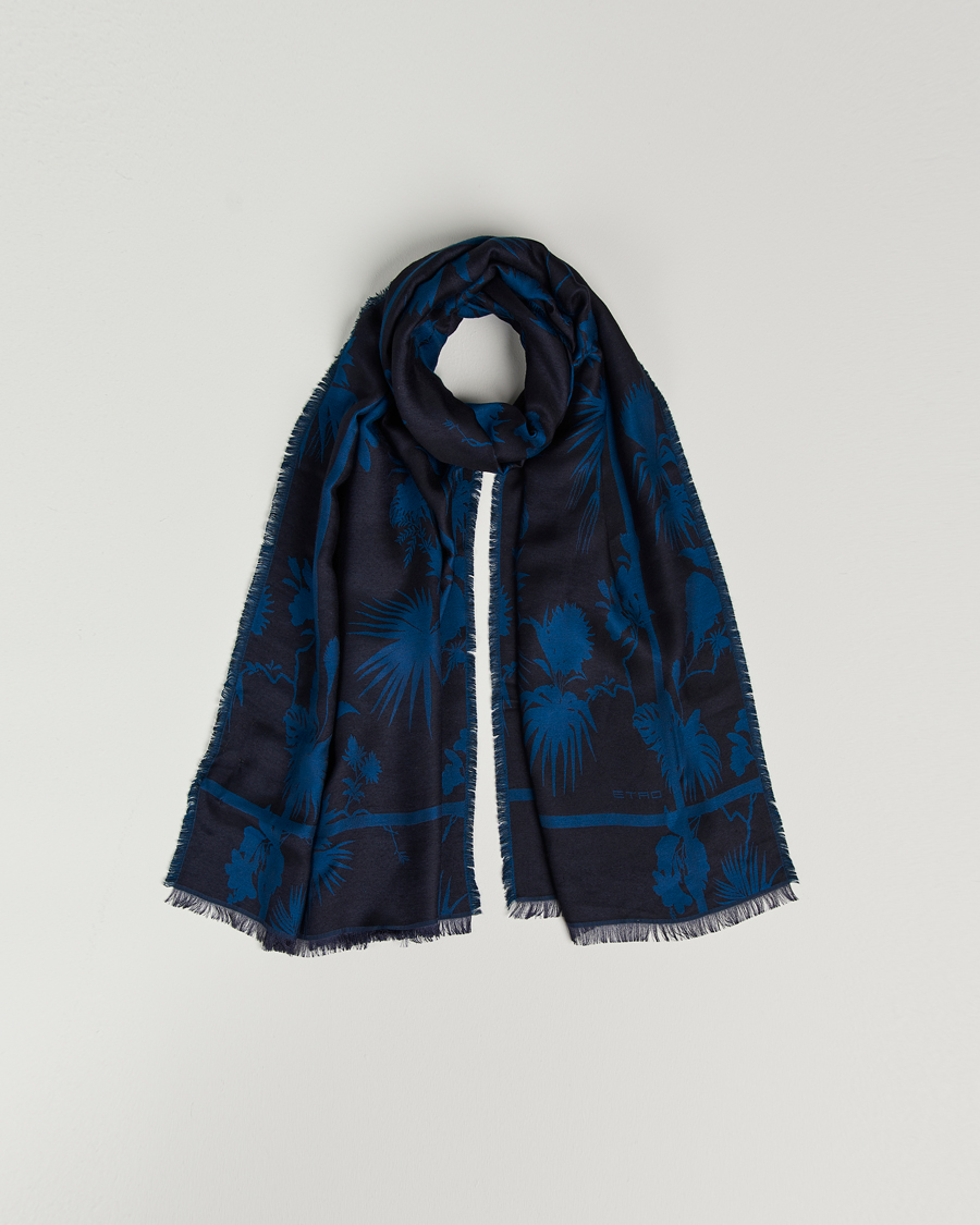 Herre | Etro Jacquard Floreale Scarf Navy | Etro | Jacquard Floreale Scarf Navy