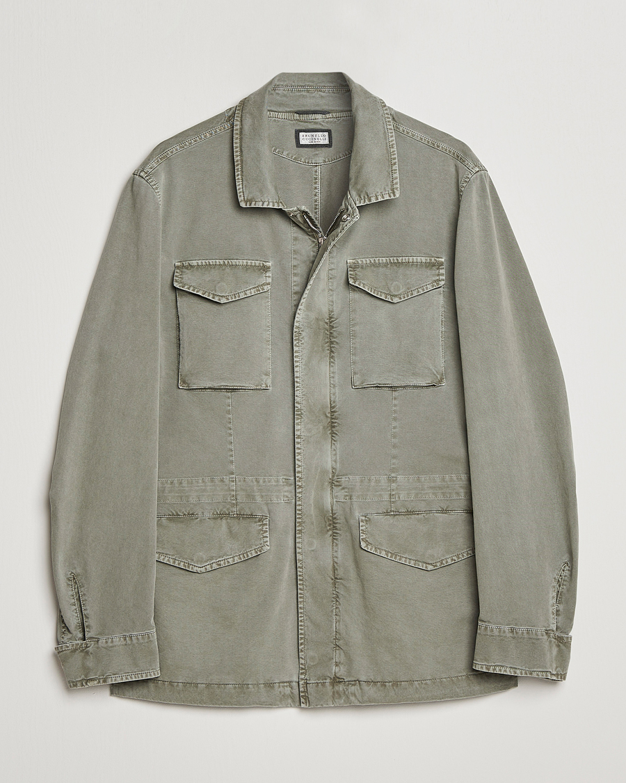Herre | Jakker | Brunello Cucinelli | Cotton Field Jacket Olive