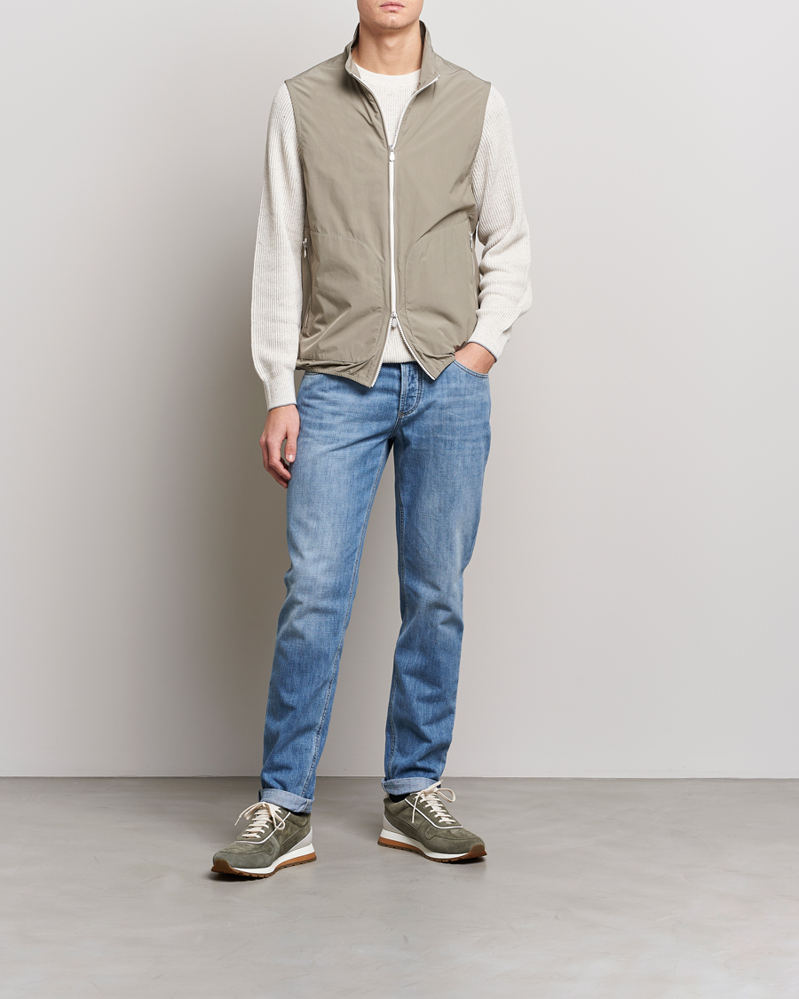 Herre | Vester | Brunello Cucinelli | Lightweight Nylon Gilet Olive