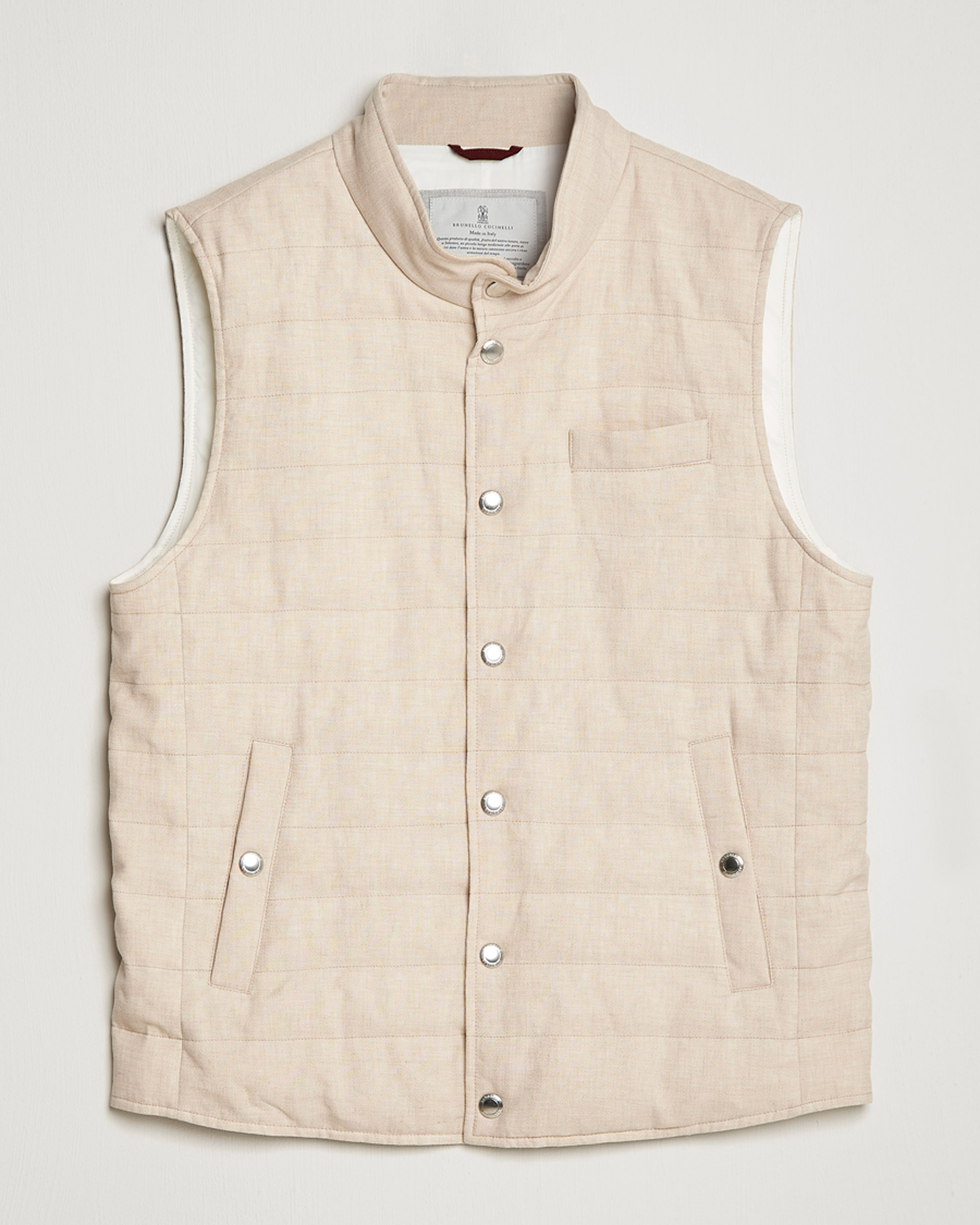 Herre | Vester | Brunello Cucinelli | Cotton/Linen Gilet Light Beige