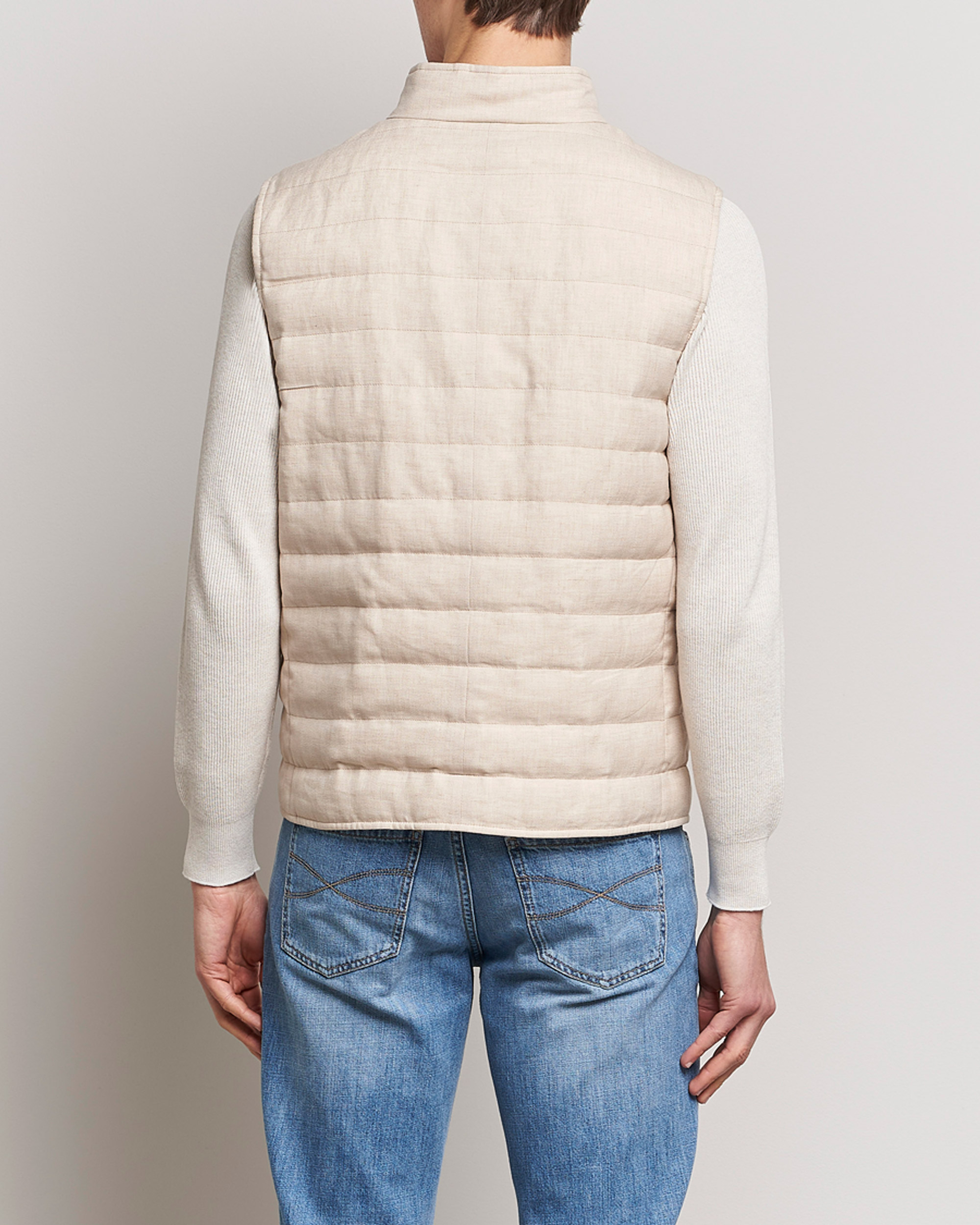 Herre | Vester | Brunello Cucinelli | Cotton/Linen Gilet Light Beige