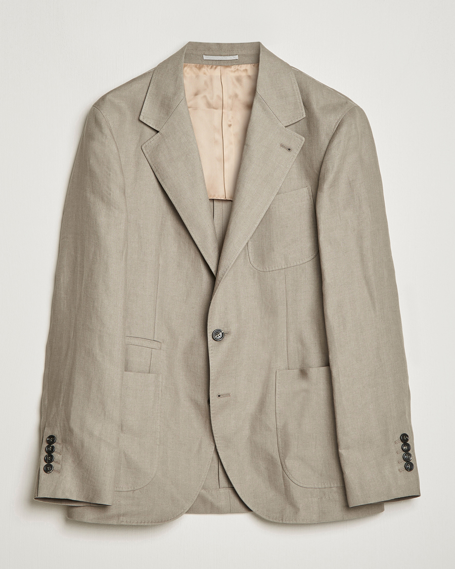Herre | Dressjakker | Brunello Cucinelli | Linen Blazer Olive