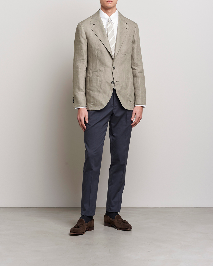 Herre | Dressjakker | Brunello Cucinelli | Linen Blazer Olive