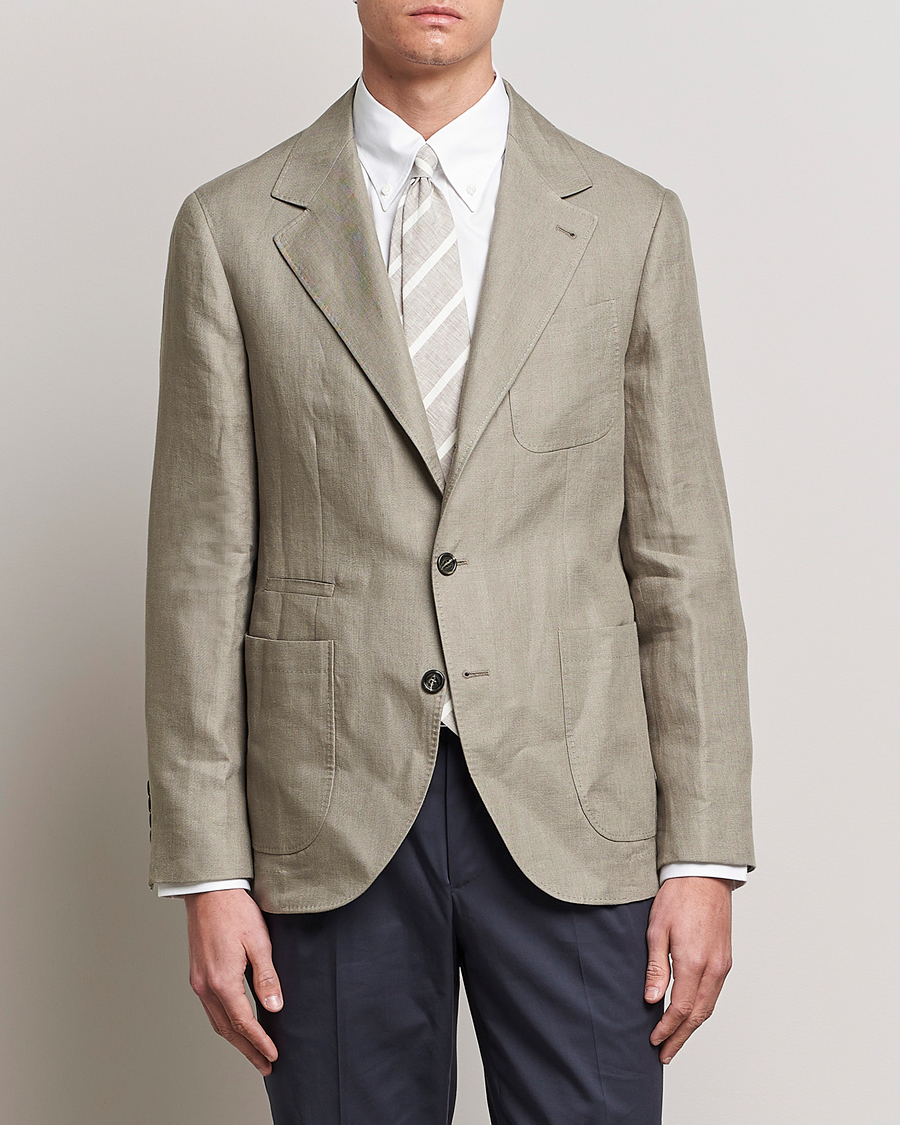 Herre |  | Brunello Cucinelli | Linen Blazer Olive