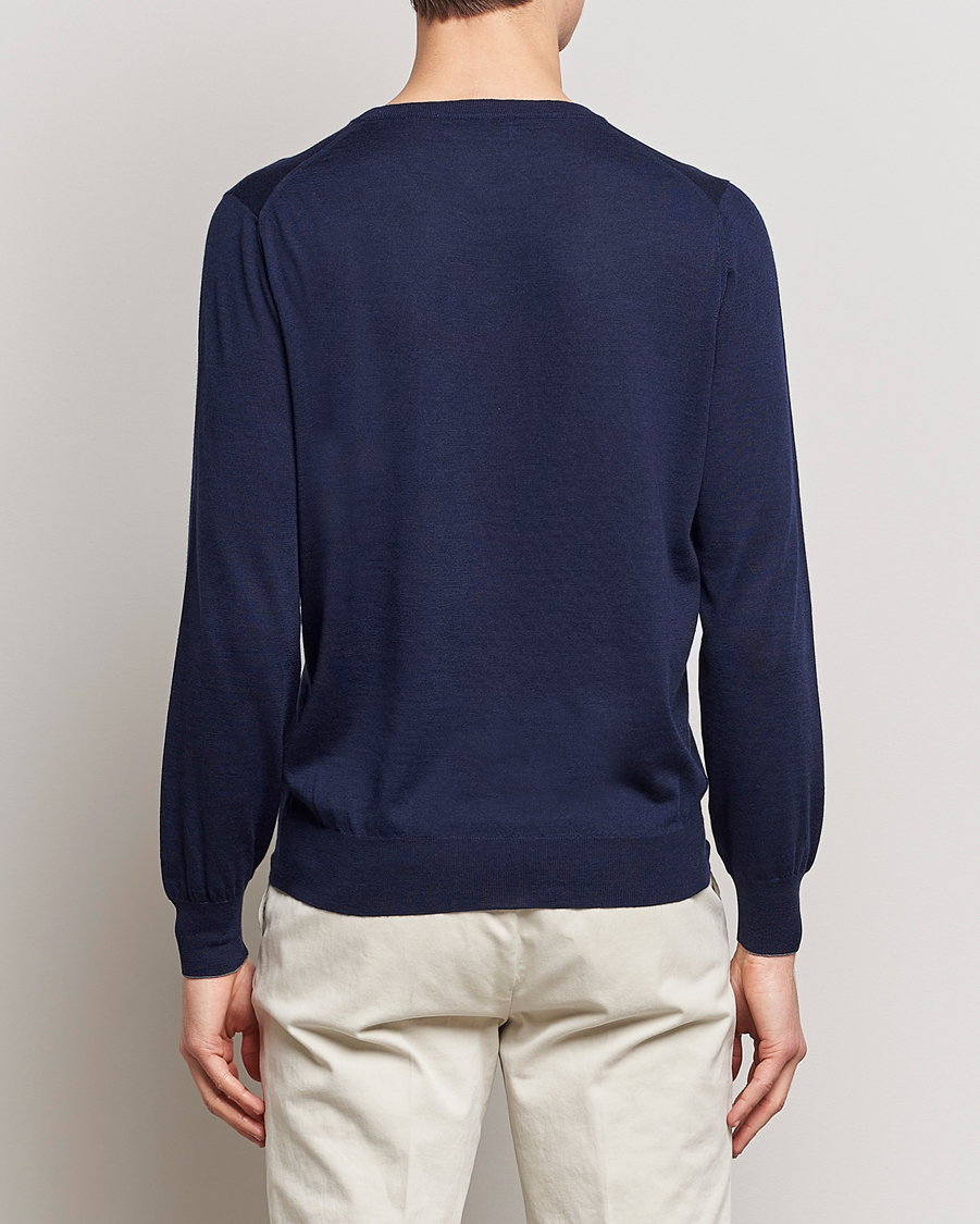 Herre | Gensere | Brunello Cucinelli | Cashmere/Wool Crew Neck Sweater Navy