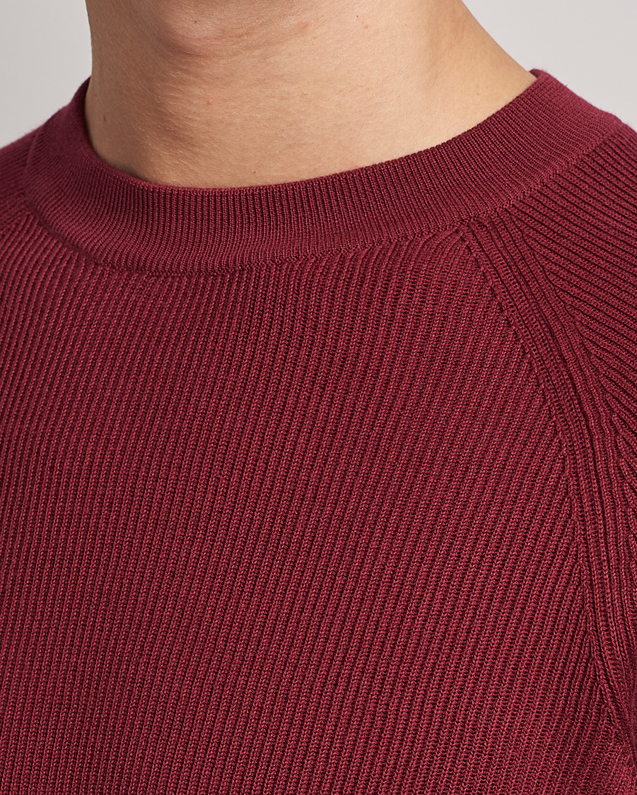 Herre | Gensere | Brunello Cucinelli | Rib Stitch Crew Neck Sweater Burgundy
