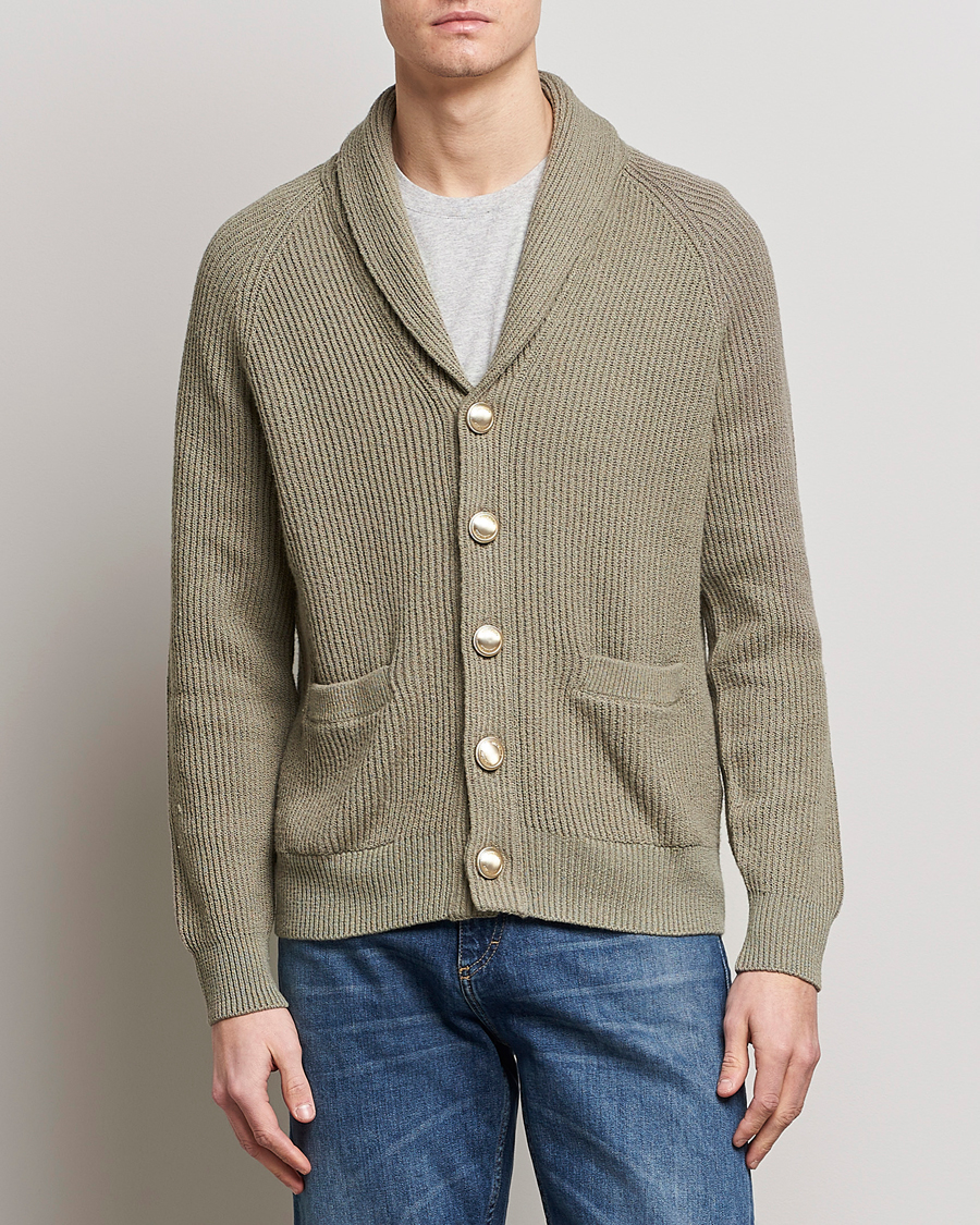Herre |  | Brunello Cucinelli | Heavy Rib Cardigan Olive