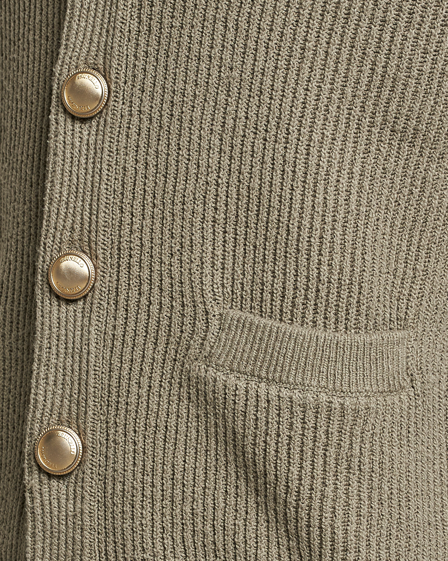 Herre | Gensere | Brunello Cucinelli | Heavy Rib Cardigan Olive