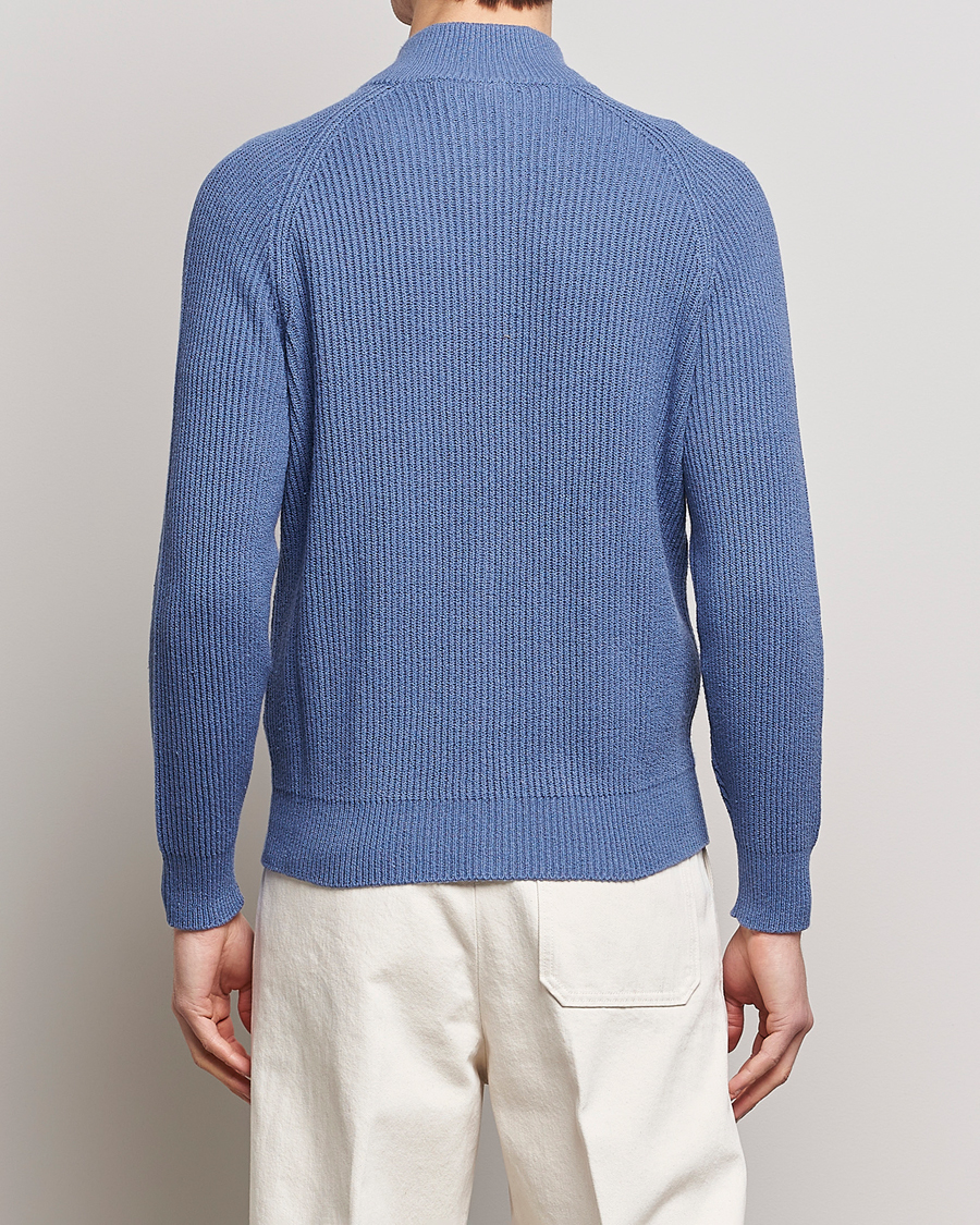 Herre | Gensere | Brunello Cucinelli | Heavy Zip Sweater Oxford Blue