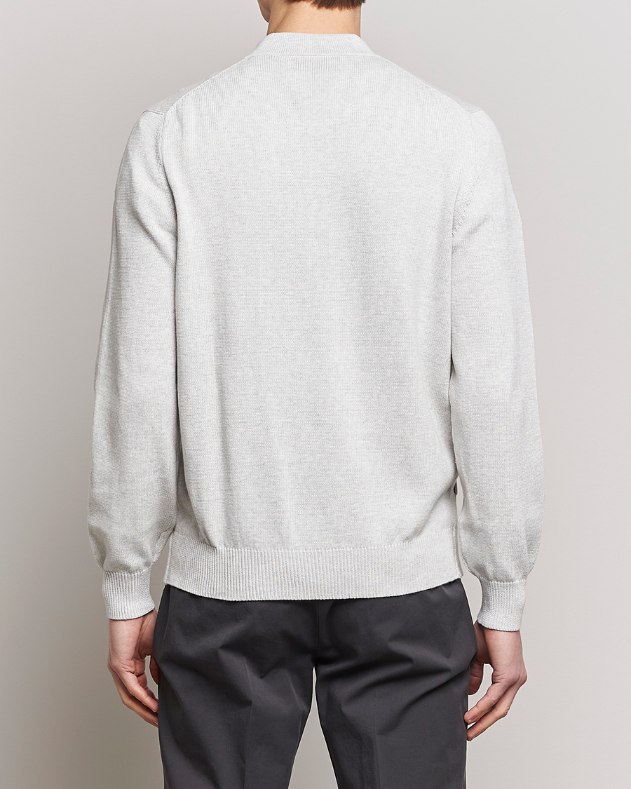 Herre | Gensere | Brunello Cucinelli | Knitted Zip Blouson Pearl Grey