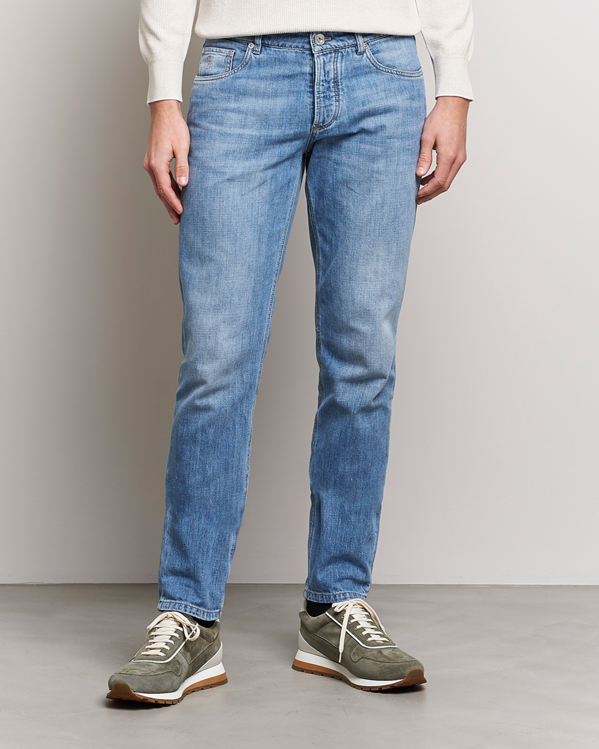 Herre | Slim fit | Brunello Cucinelli | Slim Fit Jeans Medium Wash