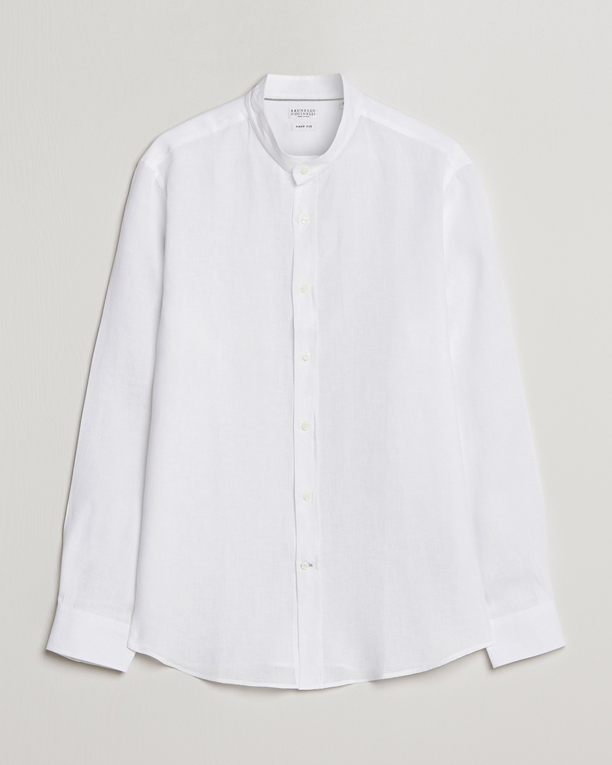 Herre | Skjorter | Brunello Cucinelli | Linen Guru Collar Shirt White