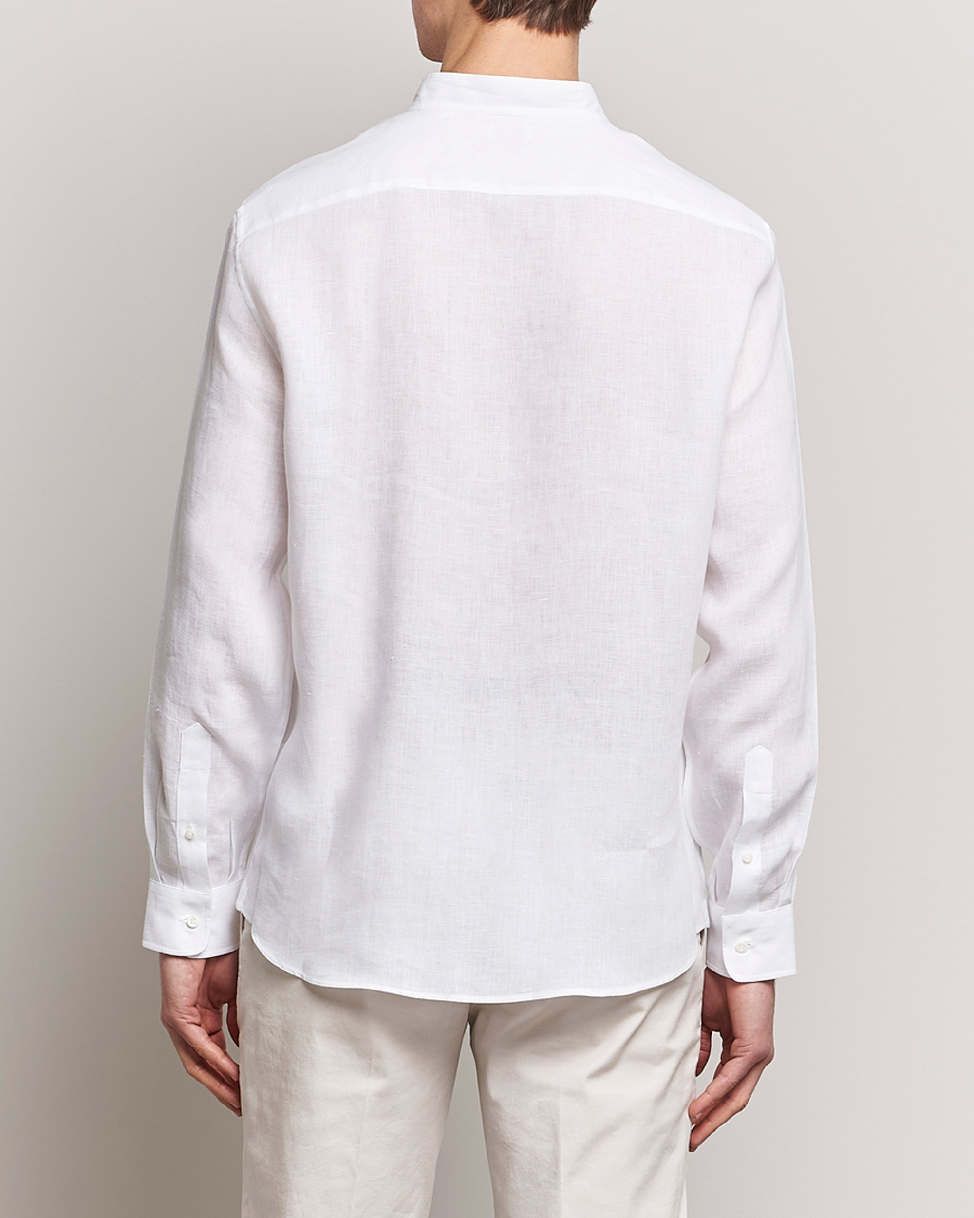Herre | Skjorter | Brunello Cucinelli | Linen Guru Collar Shirt White