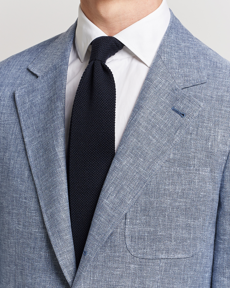 Herre | | Brunello Cucinelli | Knitted Tie Navy