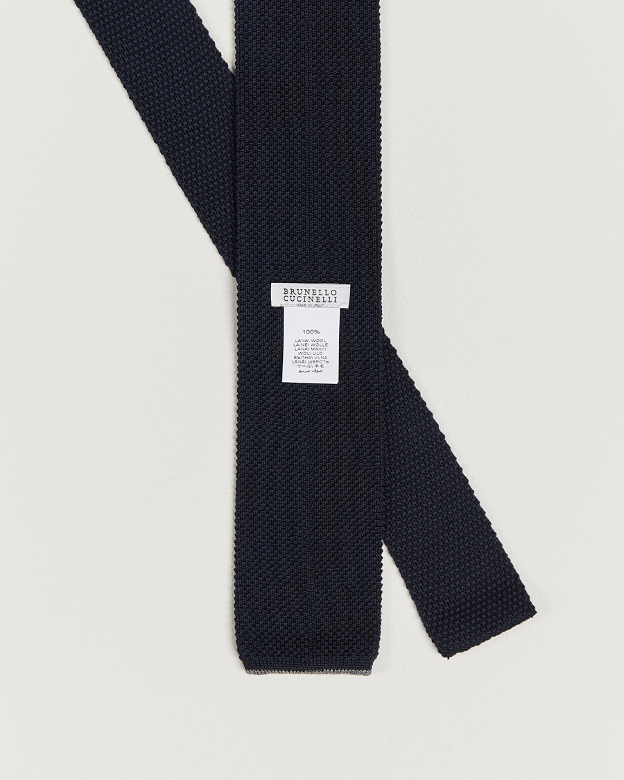 Herre | Slips | Brunello Cucinelli | Knitted Tie Navy