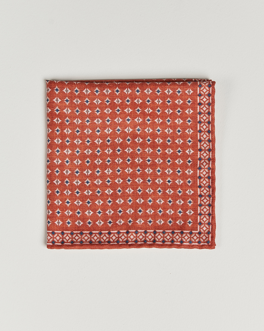 Herre | Brunello Cucinelli Silk Pocket Square Orange | Brunello Cucinelli | Silk Pocket Square Orange