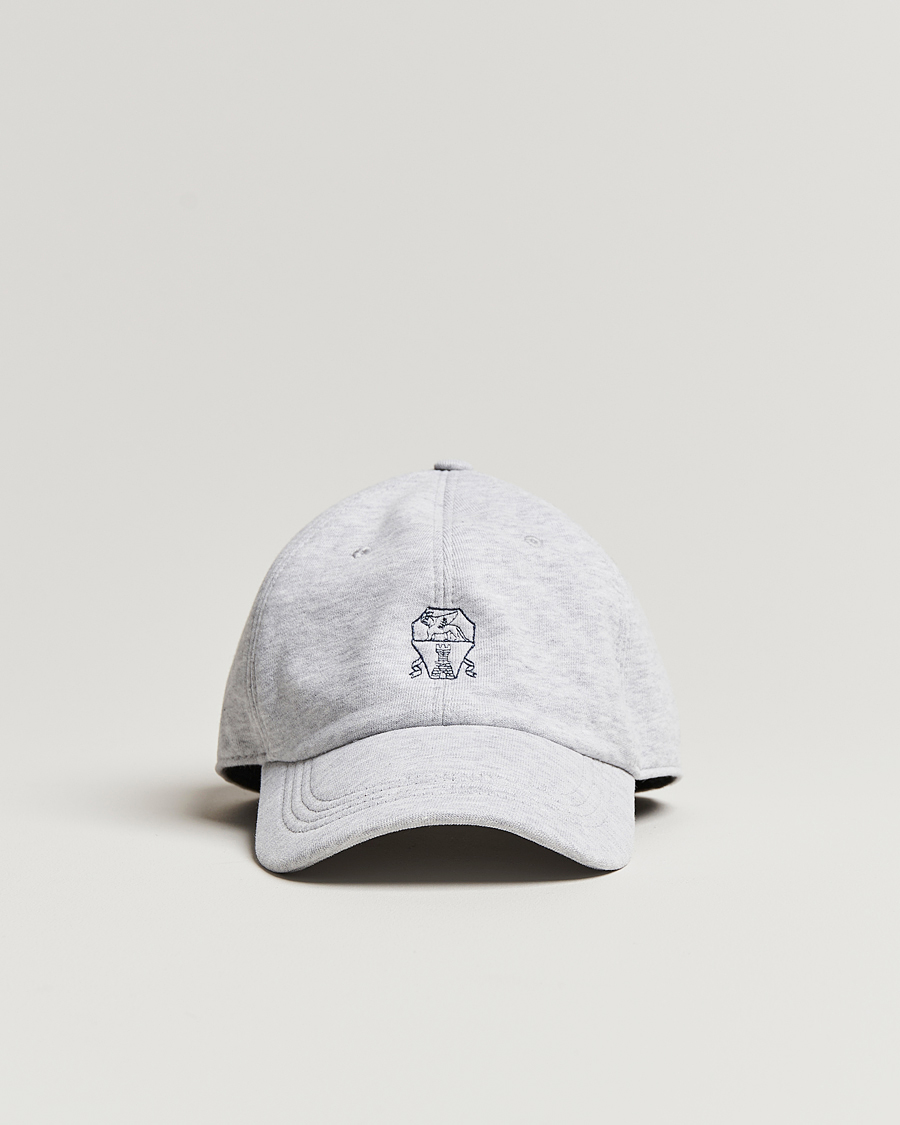 Herre | Brunello Cucinelli Peach Baseball Cap Light Grey | Brunello Cucinelli | Peach Baseball Cap Light Grey