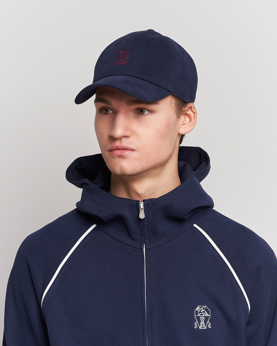 Herre | | Brunello Cucinelli | Peach Baseball Cap Navy