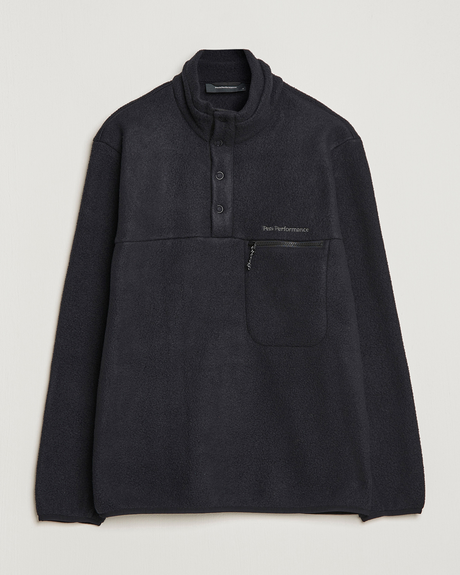 Herre | Gensere | Peak Performance | Fleece Snap Sweater Black
