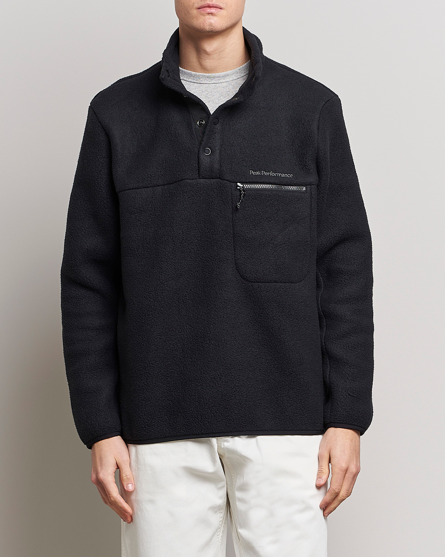 Herre | Gensere | Peak Performance | Fleece Snap Sweater Black