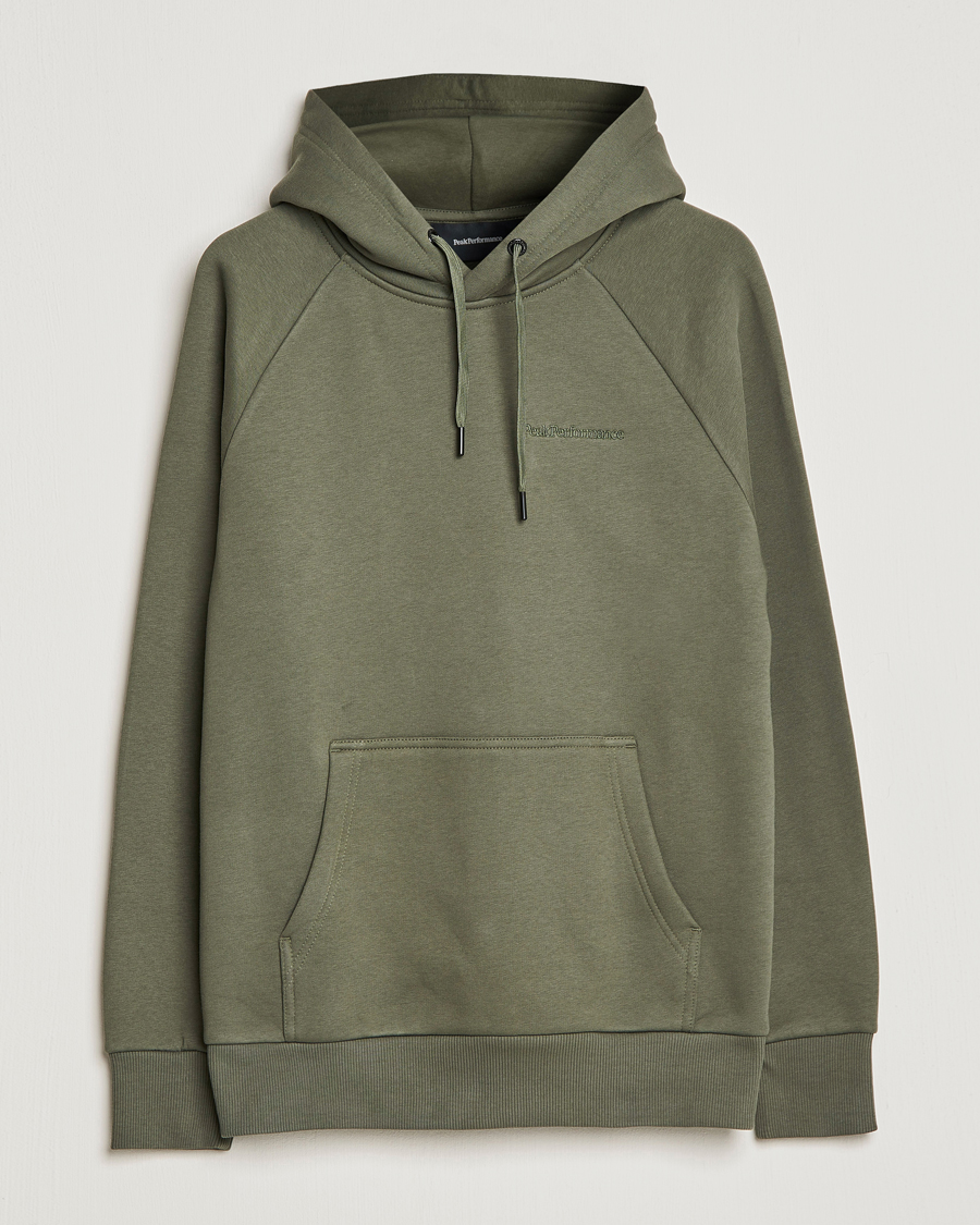 Herre | Gensere | Peak Performance | Original Small Logo Hood Pine Needel