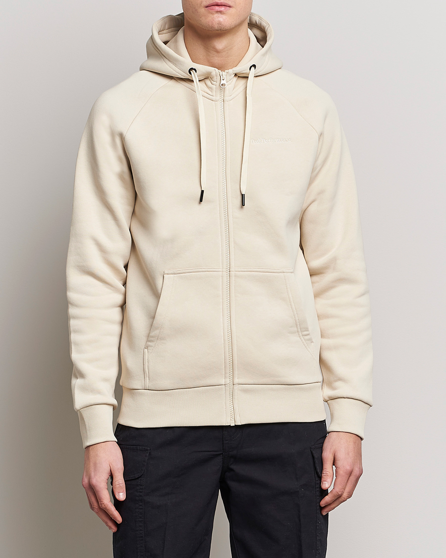 Herre |  | Peak Performance | Original Small Logo Full Zip Sand Fog