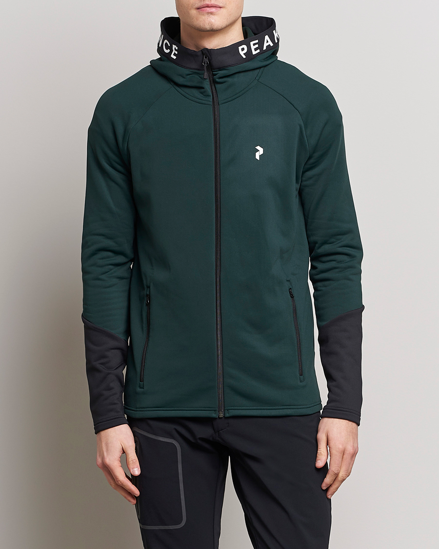 Herre | Gensere | Peak Performance | Rider Zip Hood Fleece Scarab Green/Black