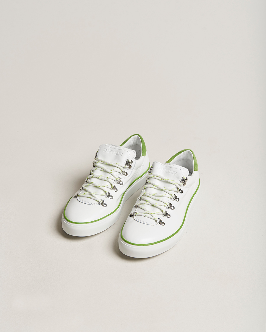 Herre | Sko | Diemme | Marostica Low Sneaker White Nappa Lime