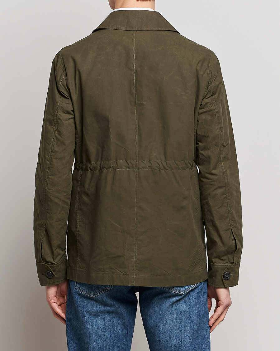 Herre | Jakker | Oscar Jacobson | Balder Waxed Field Jacket Dark Green