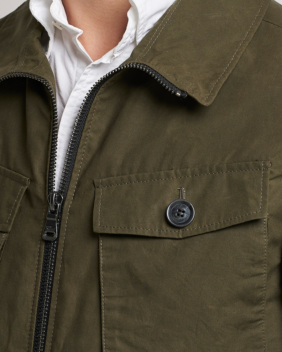 Herre | Jakker | Oscar Jacobson | Balder Waxed Field Jacket Dark Green