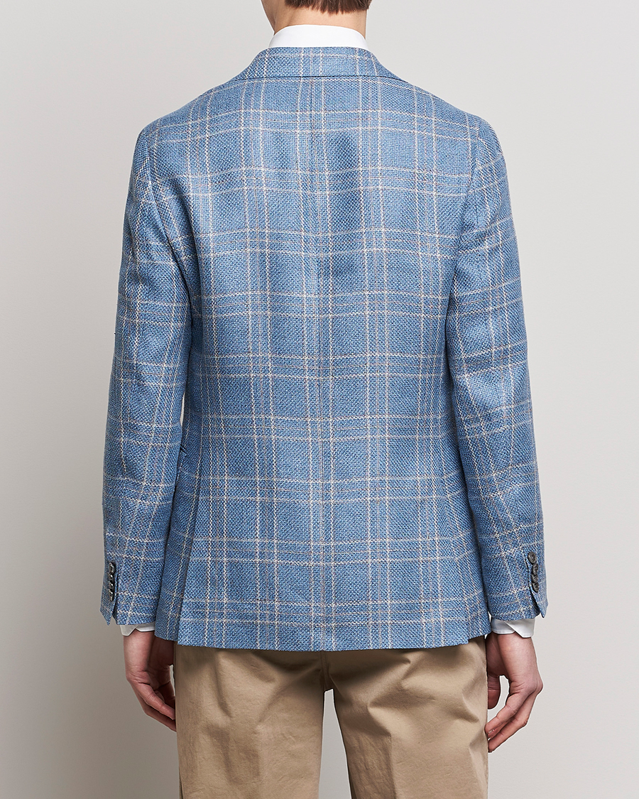 Herre | Dressjakker | Oscar Jacobson | Fogerty Soft Cotton/Linen/Wool Blazer Light Blue