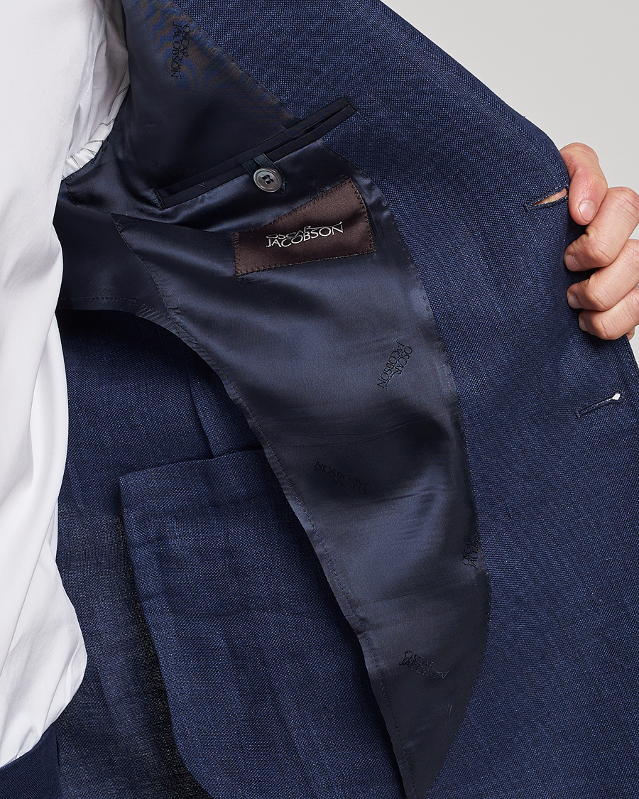Herre | Dressjakker | Oscar Jacobson | Ferry Soft Linen Blazer Navy