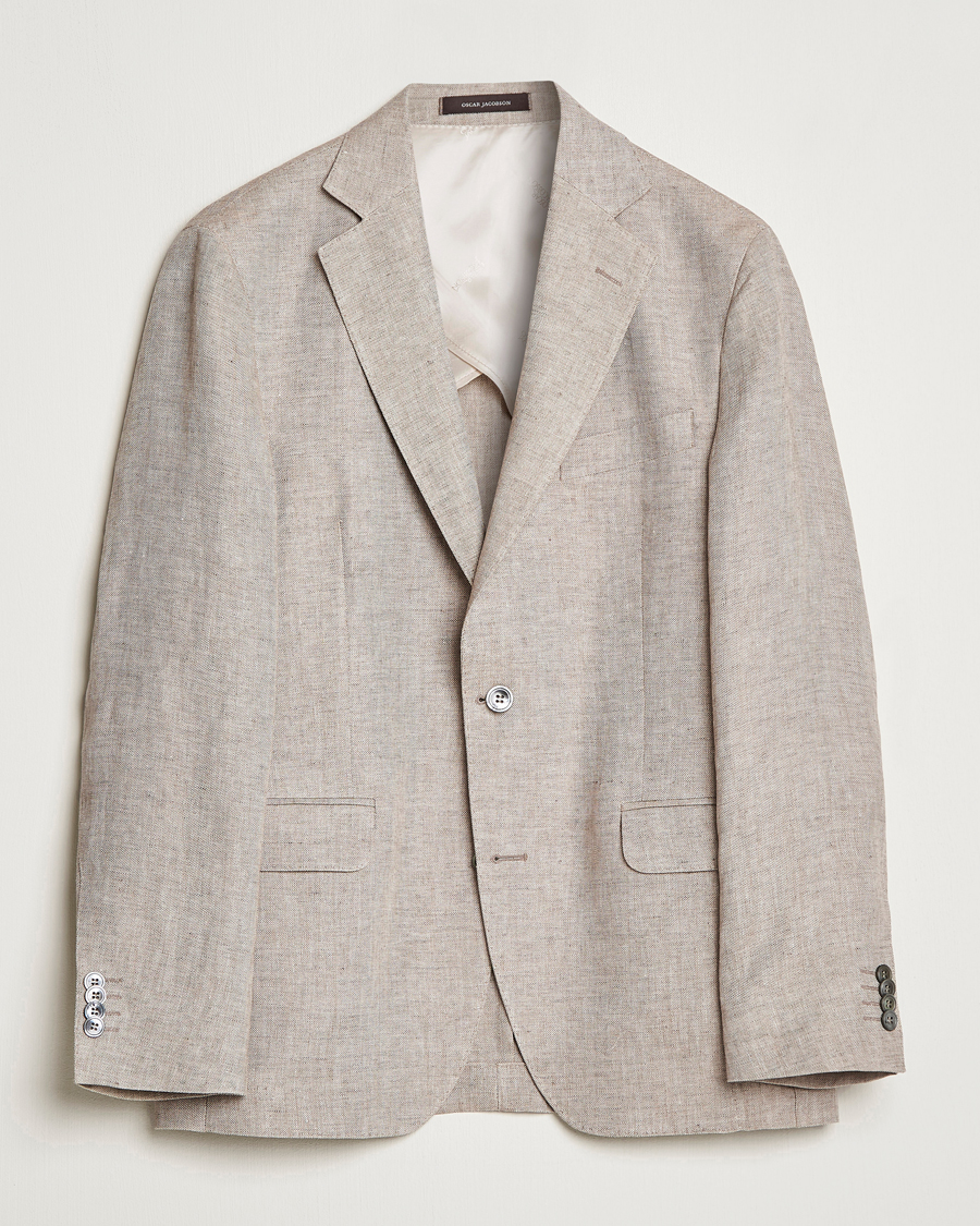 Herre | Dressjakker | Oscar Jacobson | Ferry Soft Linen Blazer Beige