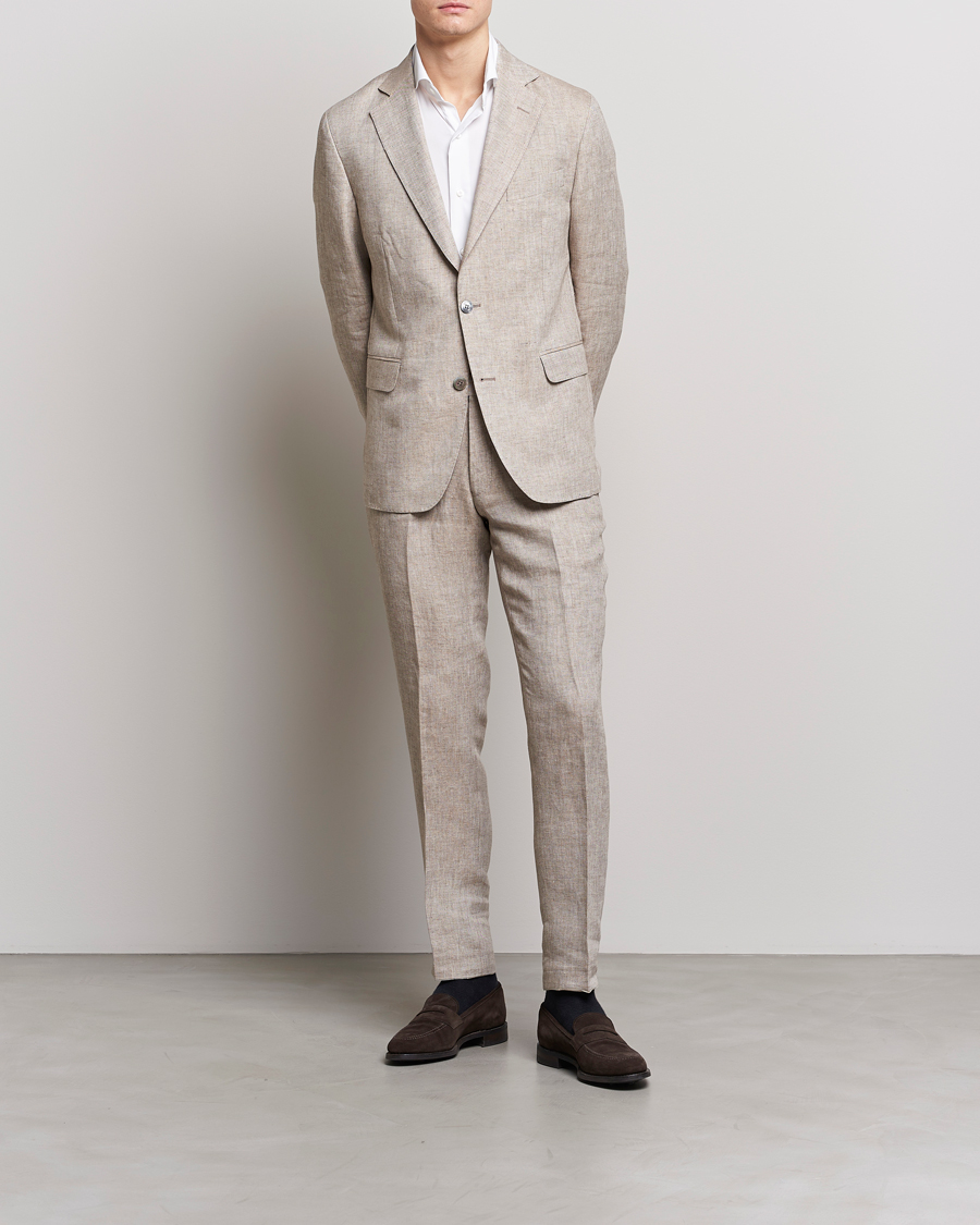Herre | Dressjakker | Oscar Jacobson | Ferry Soft Linen Blazer Beige