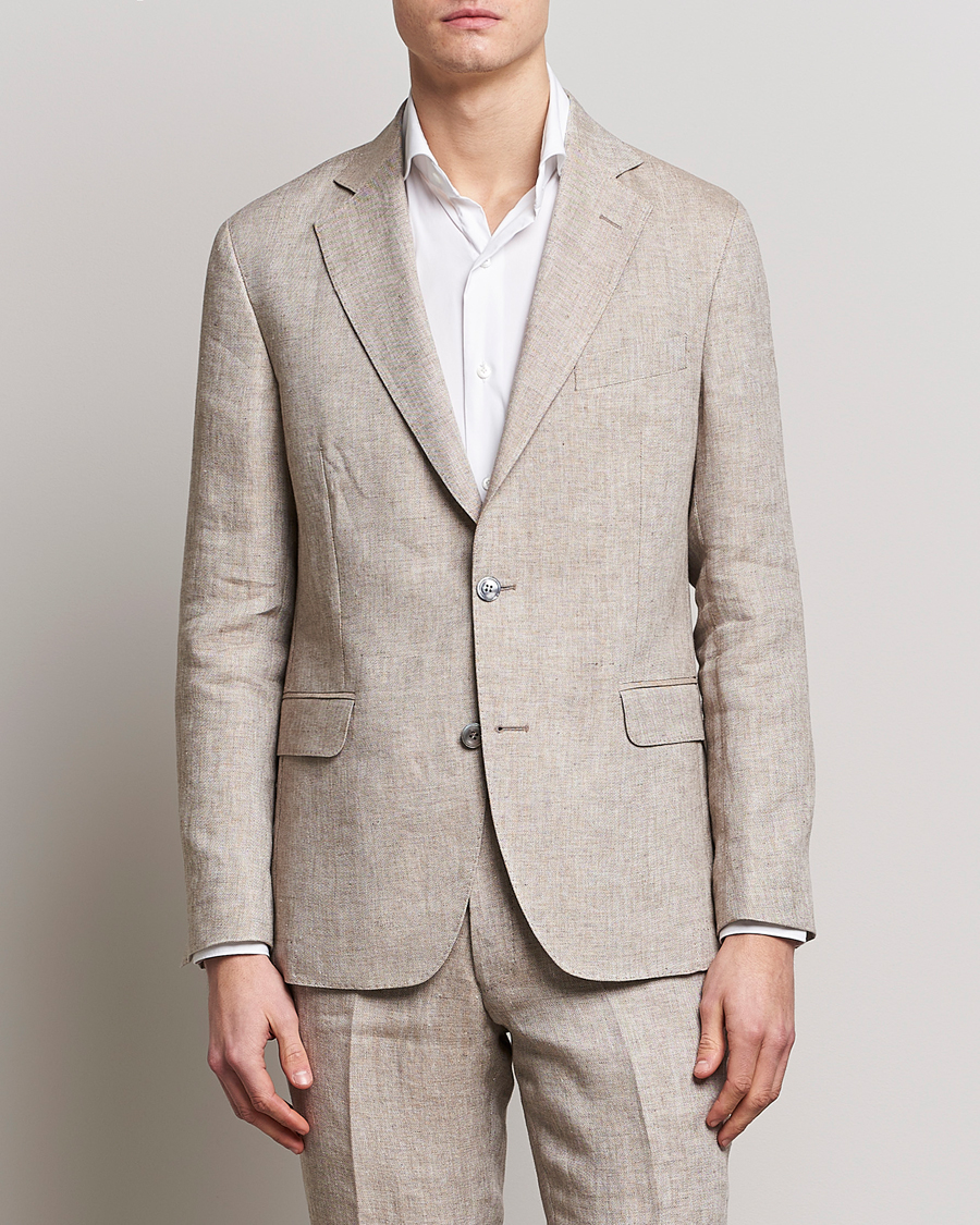 Herre | Dressjakker | Oscar Jacobson | Ferry Soft Linen Blazer Beige