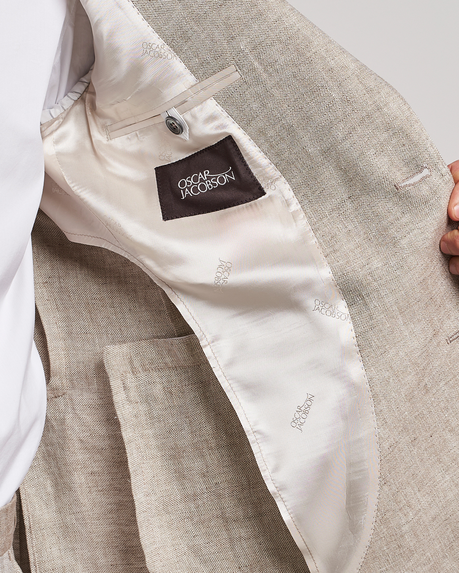Herre | Dressjakker | Oscar Jacobson | Ferry Soft Linen Blazer Beige