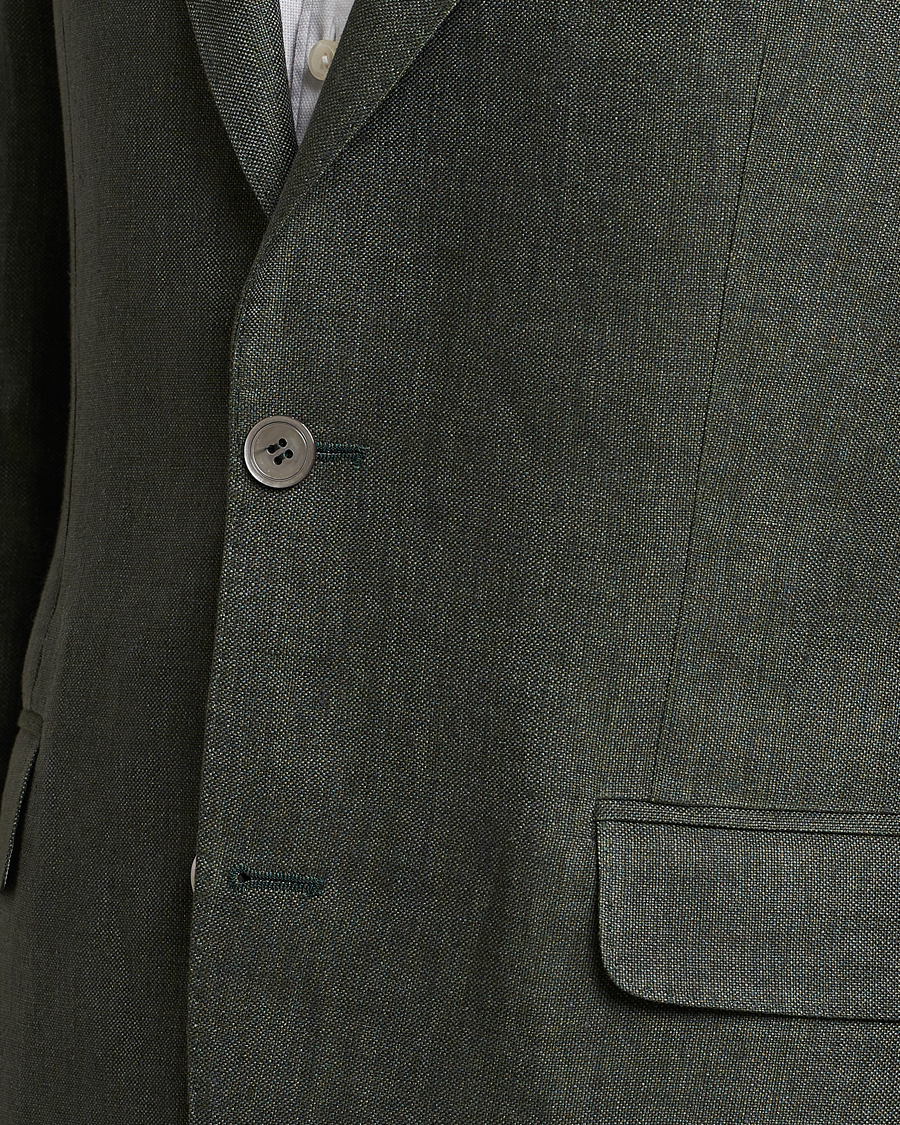Herre | Dressjakker | Oscar Jacobson | Ferry Soft Linen Blazer Green