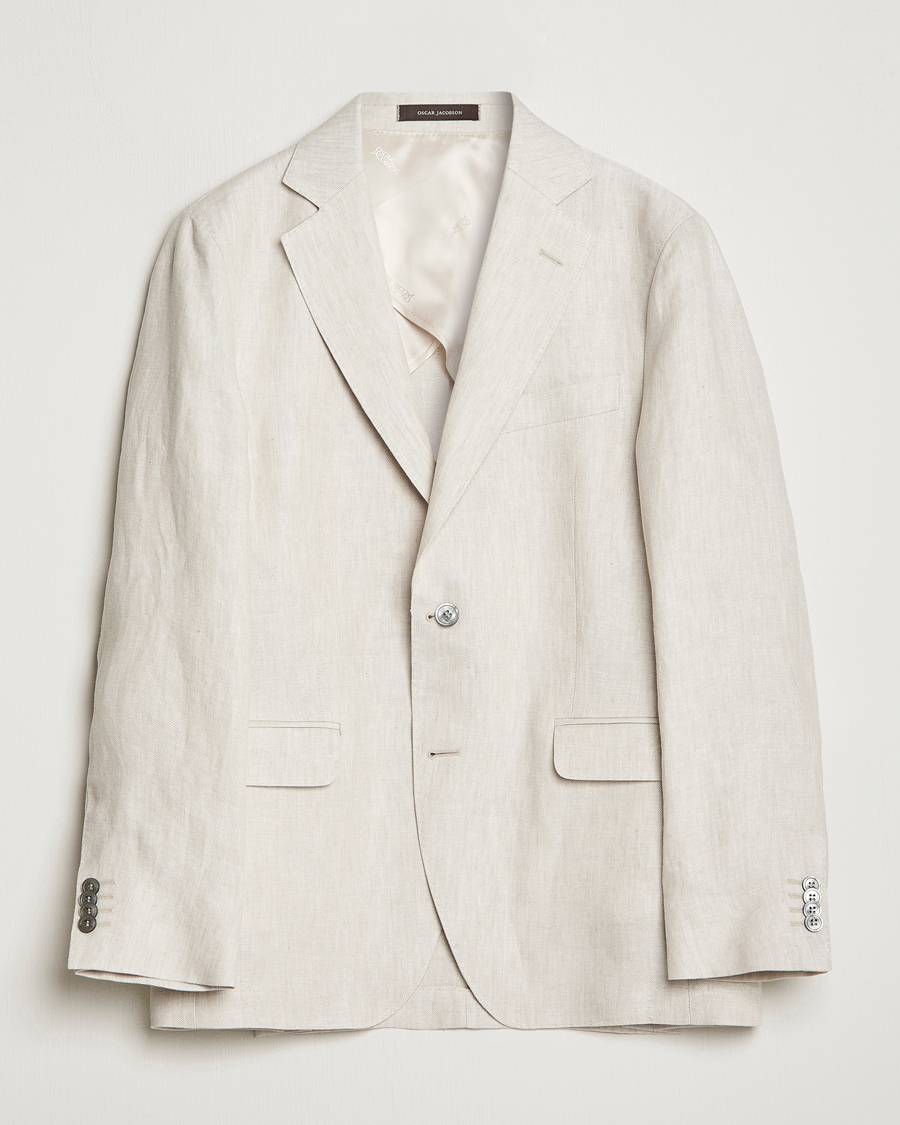 Herre | Dressjakker | Oscar Jacobson | Ferry Soft Linen Blazer Off White