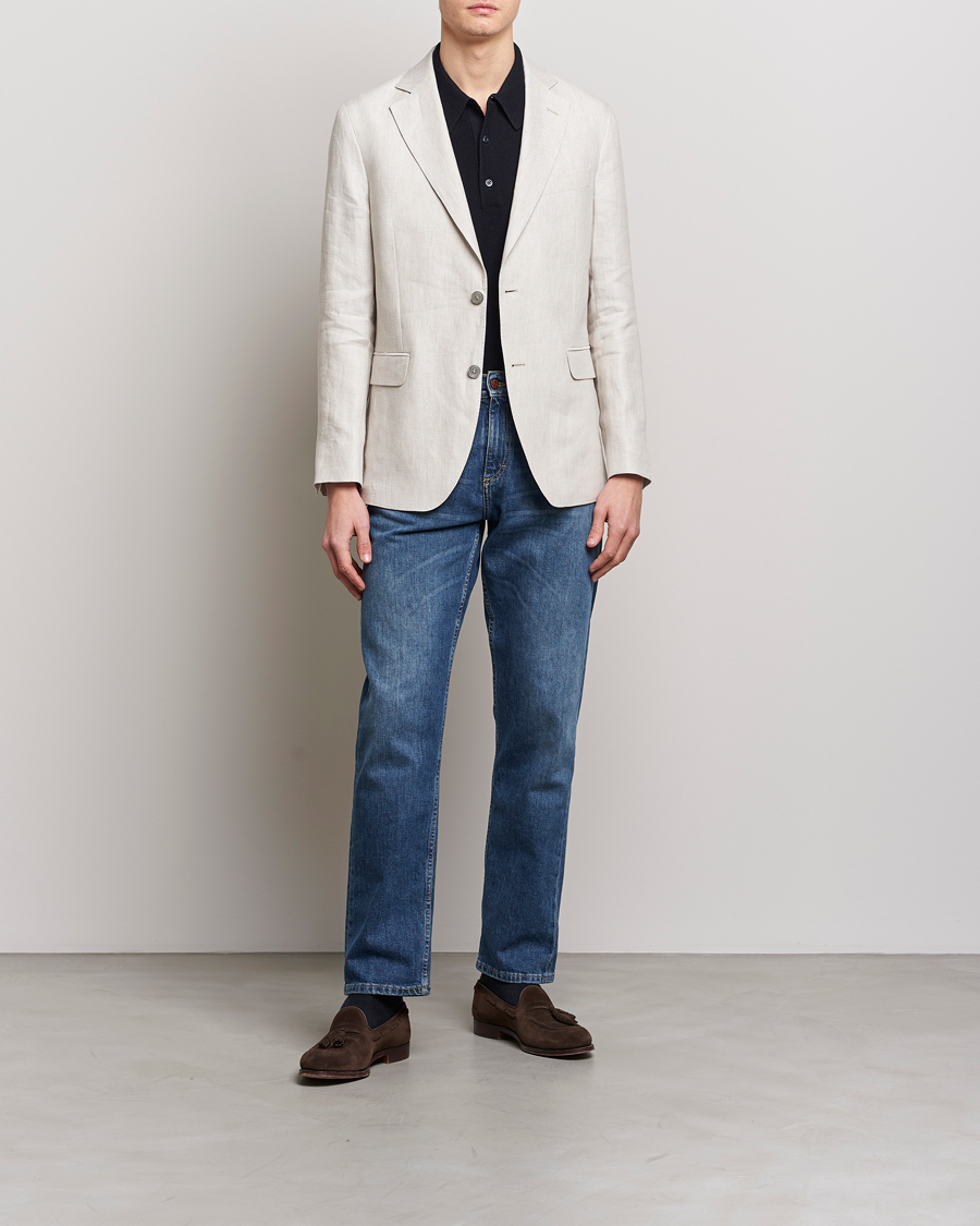 Herre | Dressjakker | Oscar Jacobson | Ferry Soft Linen Blazer Off White
