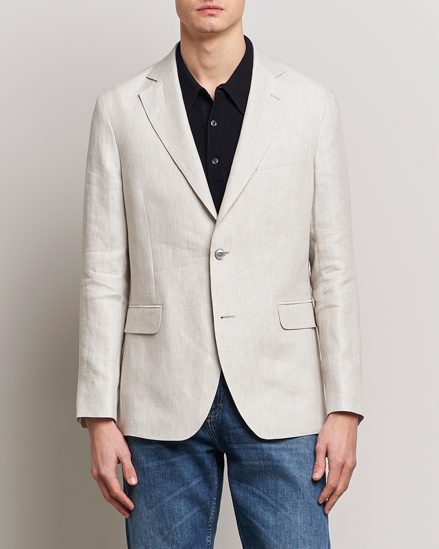 Herre | Dressjakker | Oscar Jacobson | Ferry Soft Linen Blazer Off White