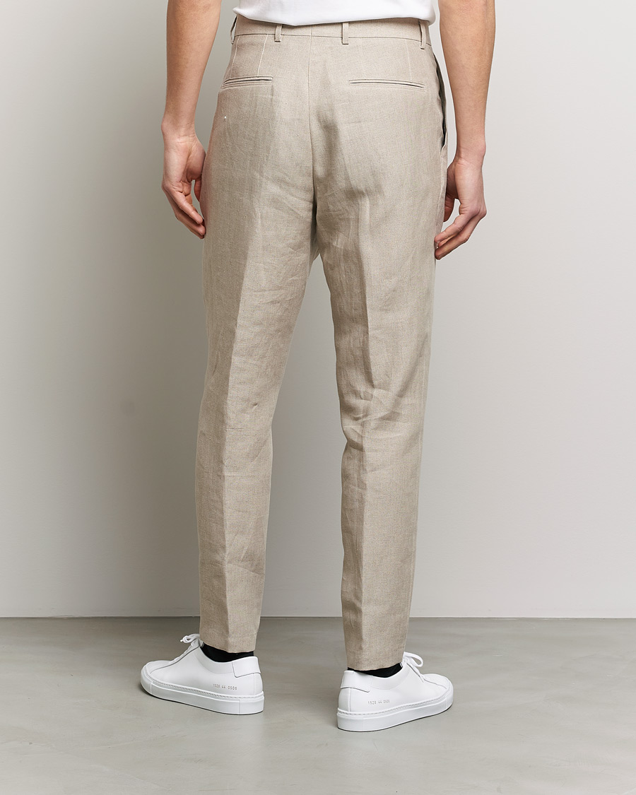 Herre | Bukser | Oscar Jacobson | Delon Linen Trousers Beige