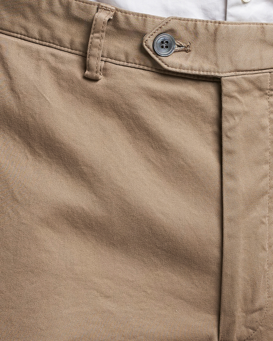 Herre | Bukser | Oscar Jacobson | Tanker Pleat Cotton Trousers Beige