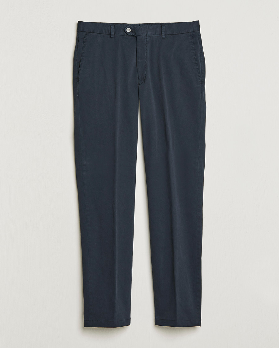 Herre | Bukser | Oscar Jacobson | Denz Casual Cotton Trousers Navy