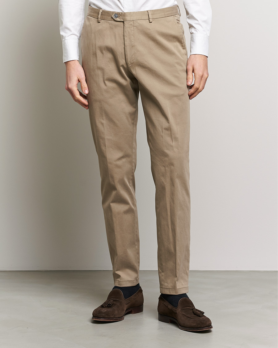 Herre | Avdelinger | Oscar Jacobson | Denz Casual Cotton Trousers Beige