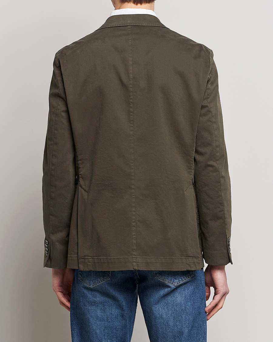 Herre | Dressjakker | Oscar Jacobson | Friso Cotton Safari Blazer Dark Green