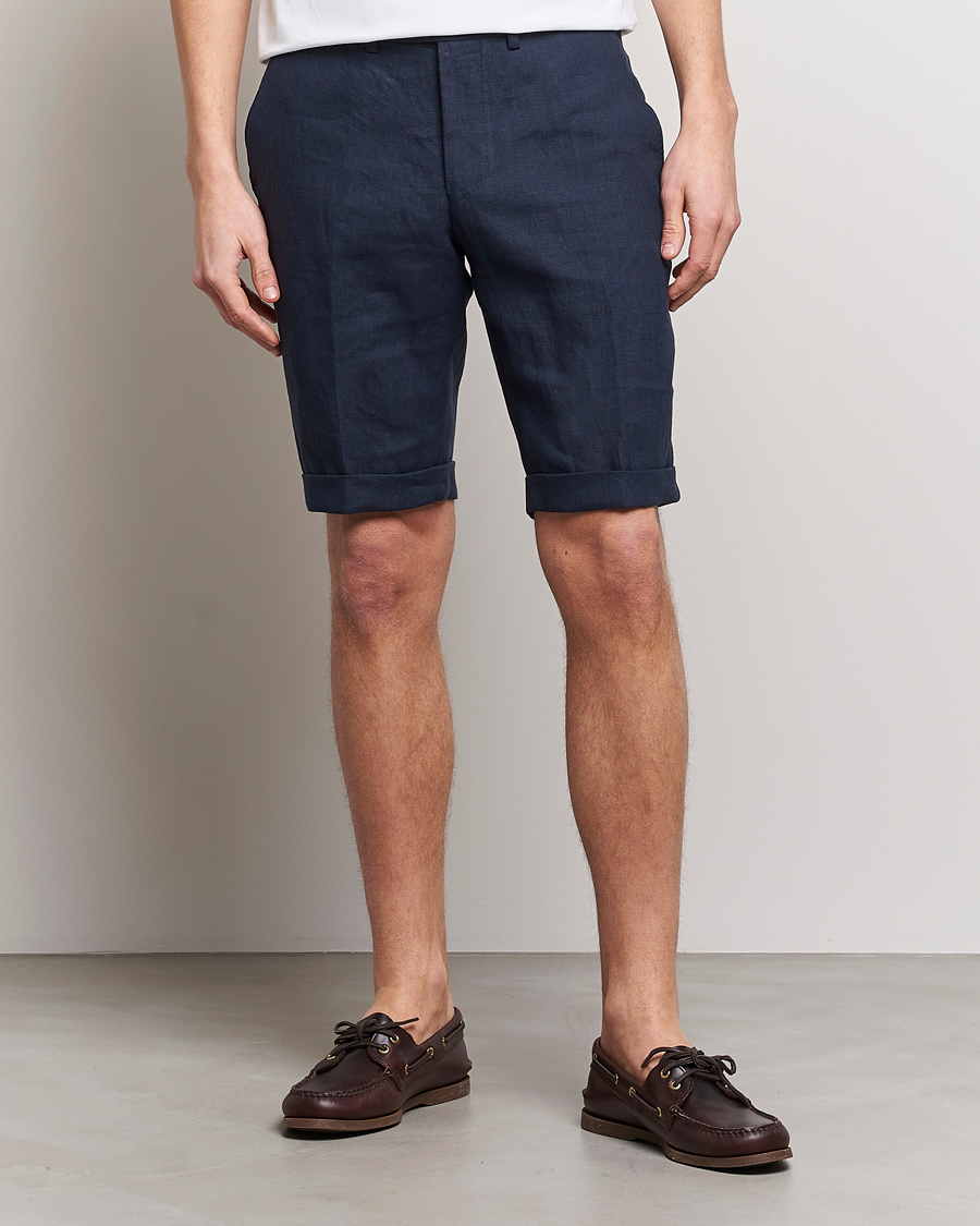 Herre | Shorts | Oscar Jacobson | Declan Linen Shorts Navy