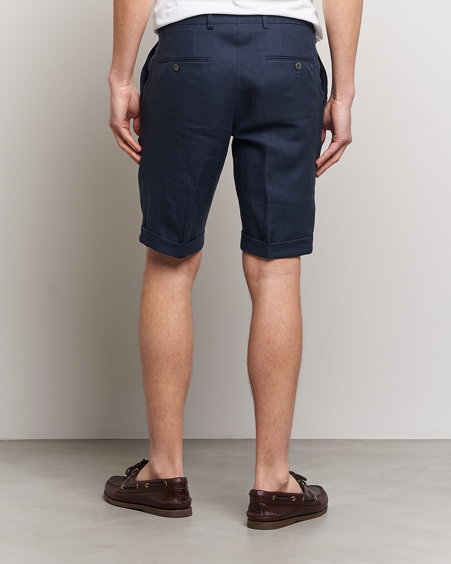 Herre | Shorts | Oscar Jacobson | Declan Linen Shorts Navy