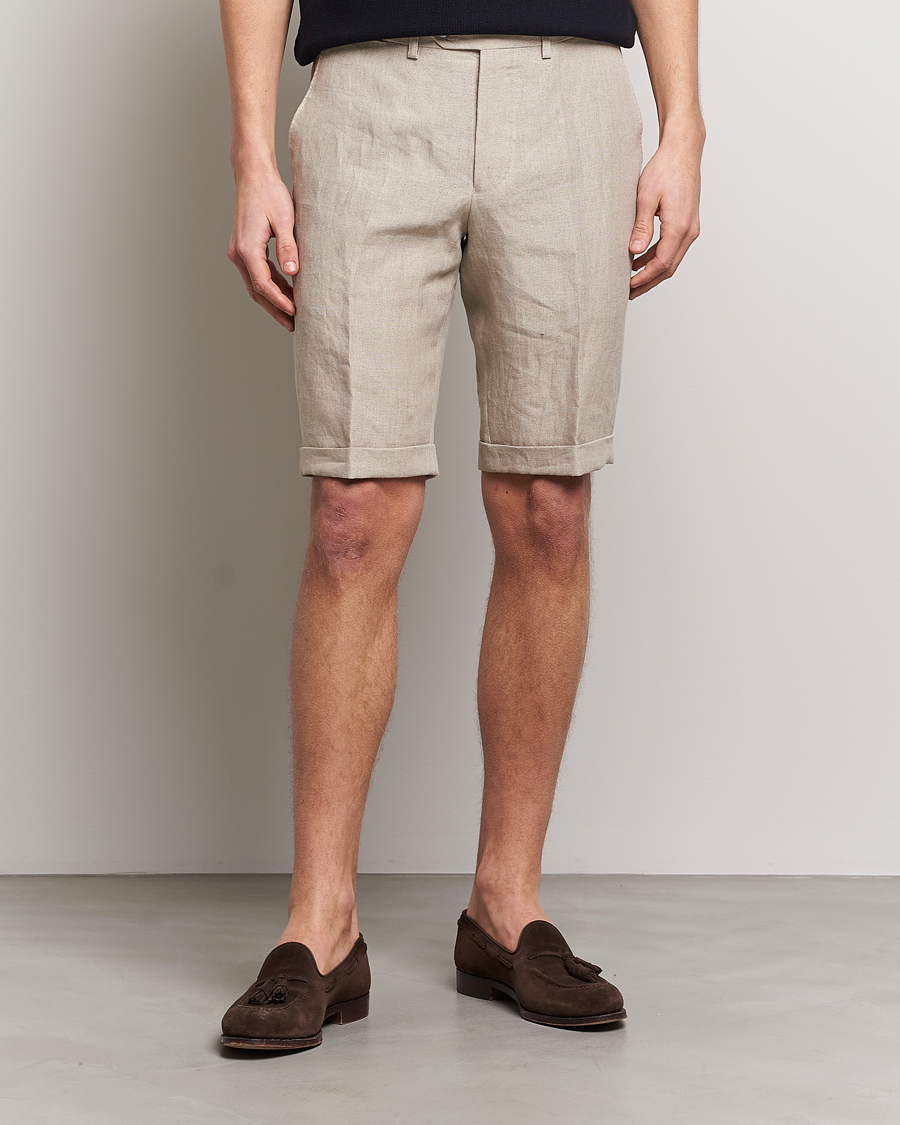 Herre | Shorts | Oscar Jacobson | Declan Linen Shorts Beige