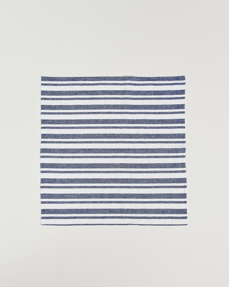 Herre | Oscar Jacobson Riviera Stripe Cotton Bandana White | Oscar Jacobson | Riviera Stripe Cotton Bandana White